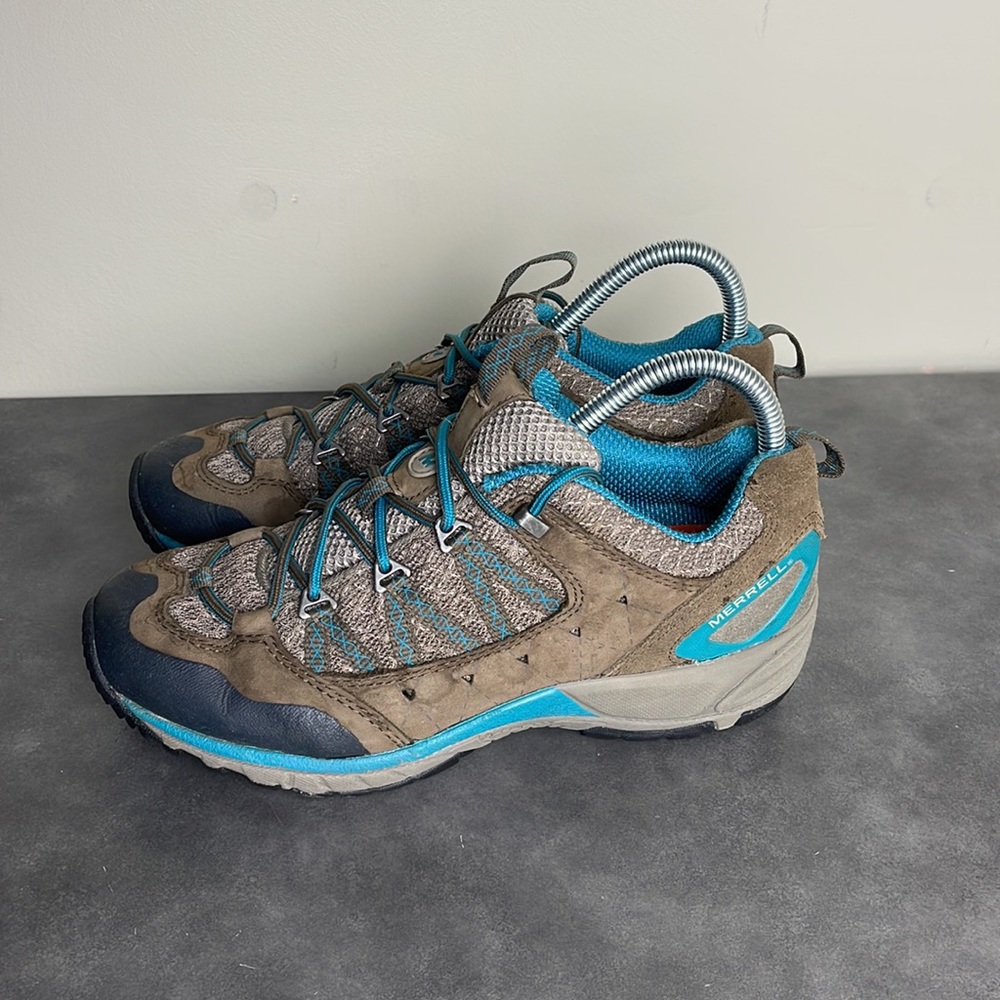 Merrell Womens size 7.5 "Avian Light Sport Canteen" Teal Brown Vibram J68286 - Picture 4 of 8